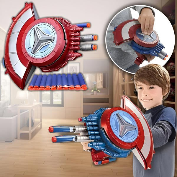 Scut de supererou cu lansator de rachete + 20 Rachete incluse