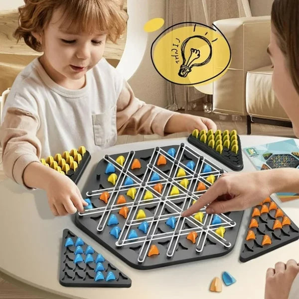 Joc strategic educativ cu benzi elastice | TRIANGLE GAME