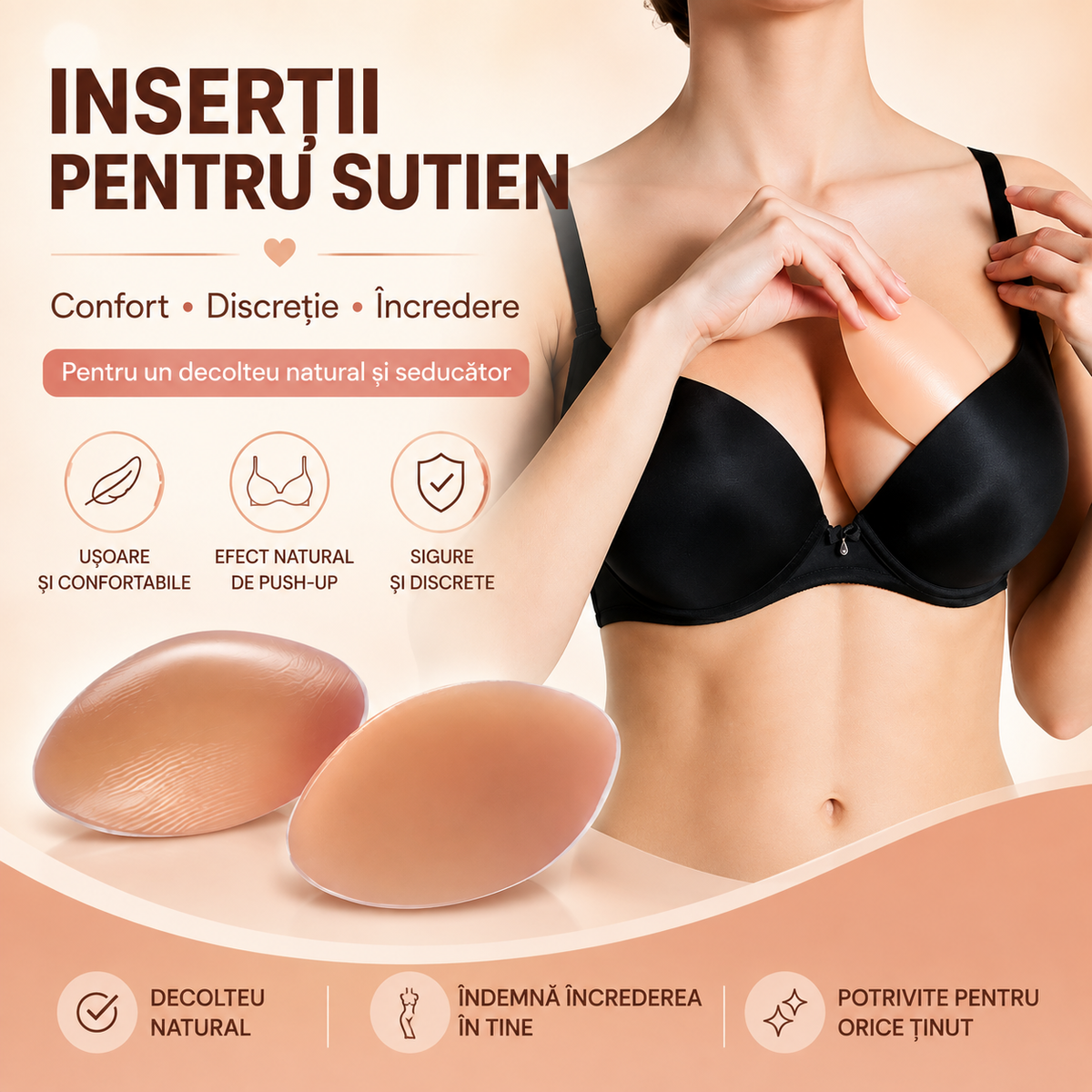 Cupele Push-up din Silicon pentru Ridicarea Sanilor