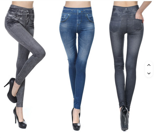 Colanti cu aspect de blugi imblaniti, foarte grosi | BelleShape