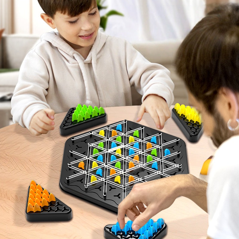 Joc strategic educativ cu benzi elastice | TRIANGLE GAME